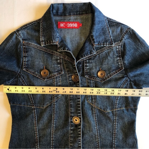AC-3998 Classic Blue Denim Button Front Jacket Size L - Picture 6 of 11